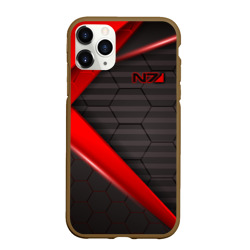 Чехол для iPhone 11 Pro Max матовый Mass Effect N7 Масс эффект Н7