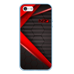 Чехол для iPhone 5/5S матовый Mass Effect N7 Масс эффект Н7