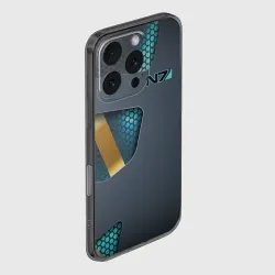 Чехол для iPhone 16 Pro силиконовый с защитой камеры Mass Effect N7 Масс эффект Н7 - фото 2