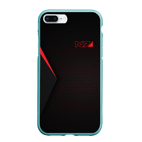 Чехол для iPhone 7Plus/8 Plus матовый Mass Effect N7, цвет мятный