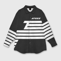 Женская рубашка oversize 3D Стилизованный под черный флаг Ateez