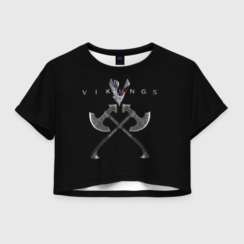 Женская футболка Crop-top 3D Vikings, цвет 3D печать