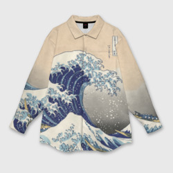 Женская рубашка oversize 3D Kanagawa Wave Art