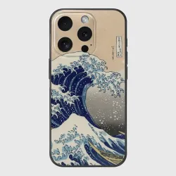 Чехол для iPhone 15 Pro силиконовый с защитой камеры Kanagawa Wave Art