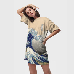 Платье-футболка 3D Kanagawa Wave Art - фото 2