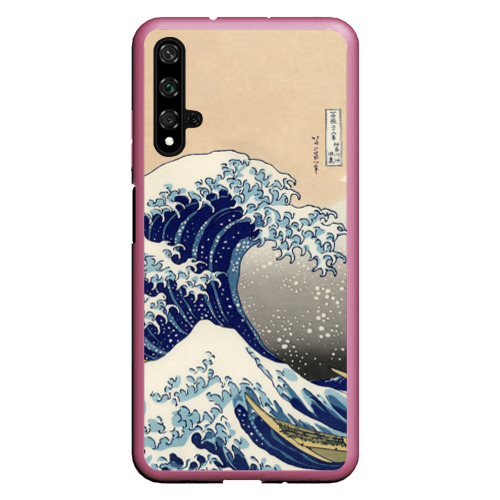 Чехол для Honor 20 Kanagawa Wave Art, цвет малиновый