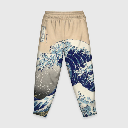 Детские брюки 3D с принтом Kanagawa Wave Art, вид сзади #1