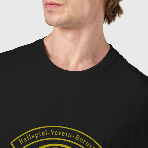 Мужская футболка хлопок Боруссия, цвет черный - фото 6