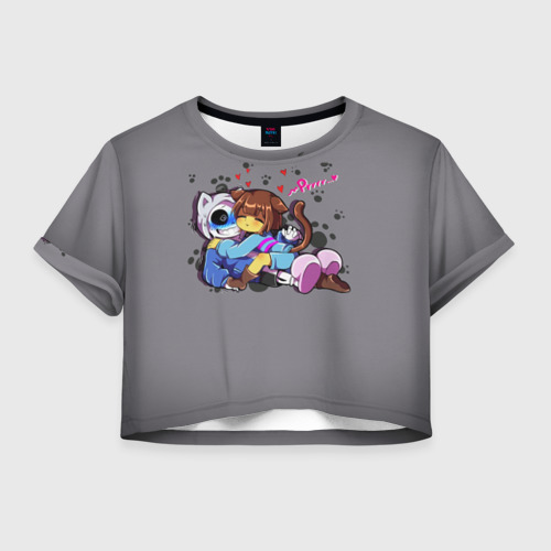 Женская футболка Crop-top 3D Undertale, цвет 3D печать