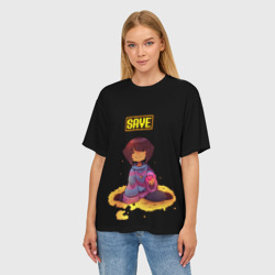 Женская футболка oversize 3D Undertale frisk - фото 2