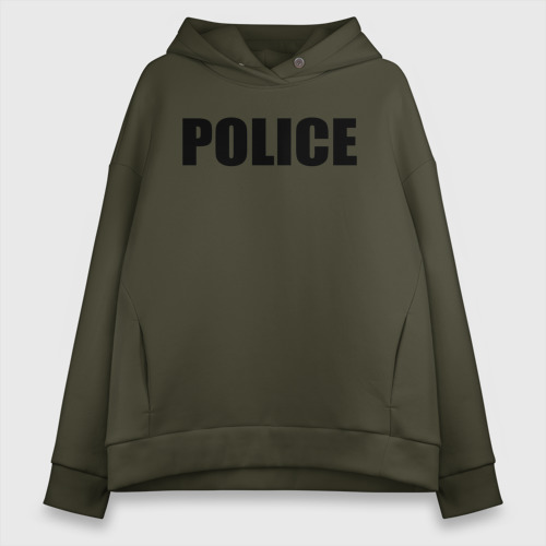 Женское худи Oversize хлопок Police, цвет хаки