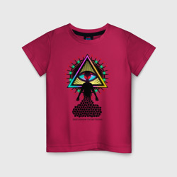 Детская футболка хлопок Neon alien.The all-seeing eye
