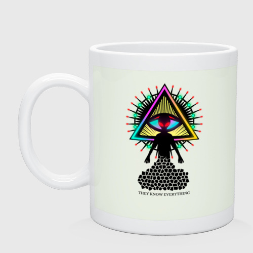 Кружка керамическая Neon alien.The all-seeing eye, цвет фосфор