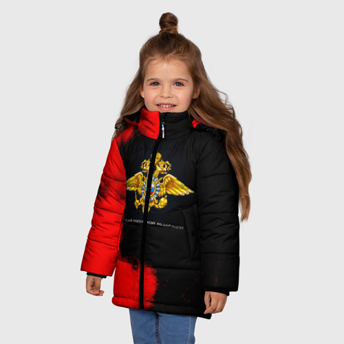 Зимняя куртка для девочек 3D Полиция Российской Федерации, цвет светло-серый - фото 3