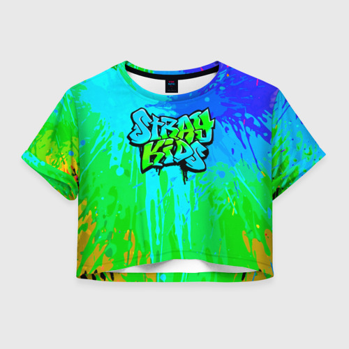 Женская футболка Crop-top 3D Stray Kids, цвет 3D печать