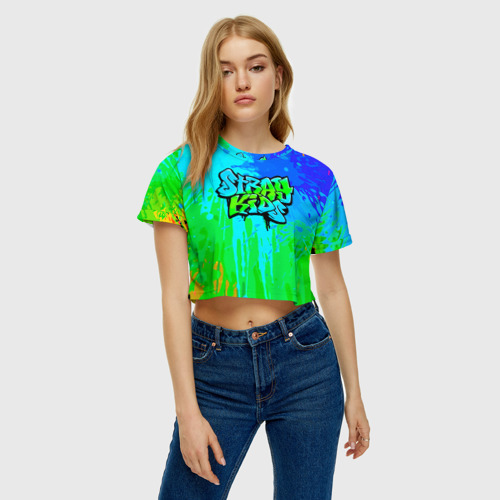 Женская футболка Crop-top 3D Stray Kids, цвет 3D печать - фото 3