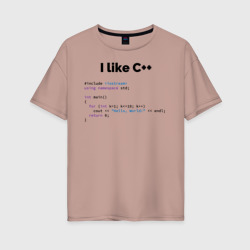 Женская футболка хлопок Oversize Мне нравится C++