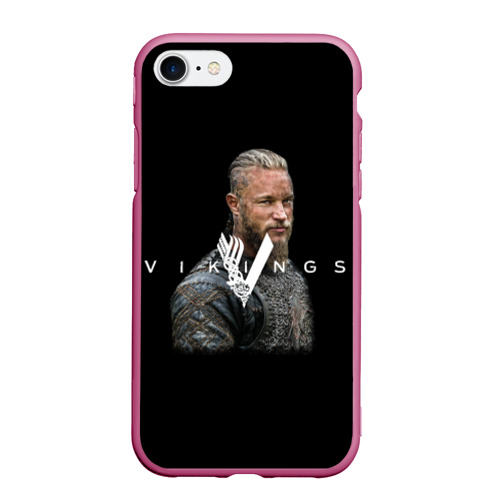 Чехол для iPhone 7/8 матовый Vikings, цвет малиновый