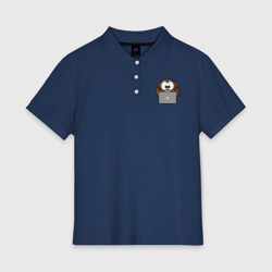 Женское поло хлопок Сова с ноутбуком