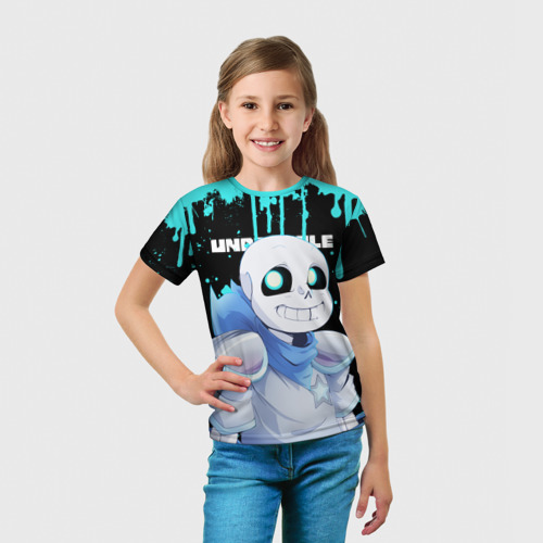 Детская футболка 3D с принтом UNDERTALE, вид сбоку #3