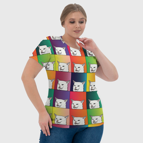 Женская футболка 3D Woman Yelling at Cat, цвет 3D печать - фото 6