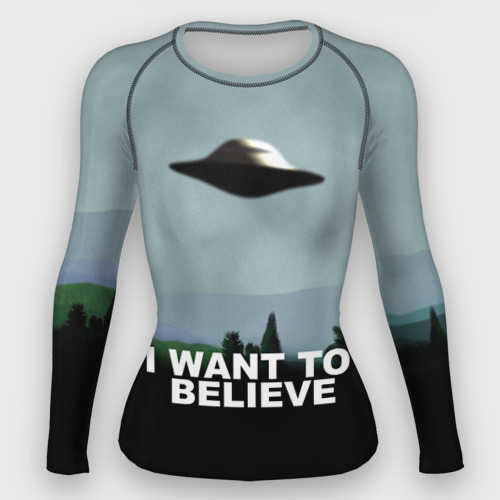 Женский рашгард 3D I want to believe, цвет 3D печать