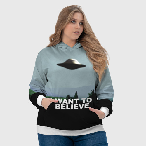 Женская толстовка 3D I want to believe, цвет 3D печать - фото 6