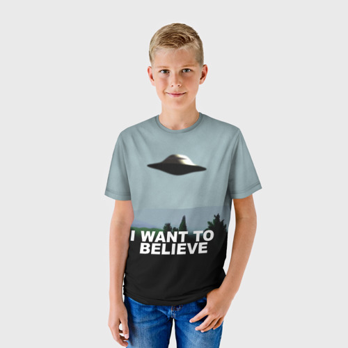 Детская футболка 3D I want to believe, цвет 3D печать - фото 3