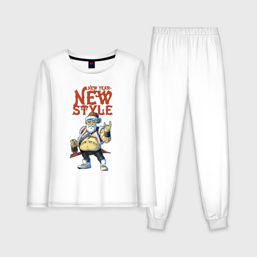 Женская пижама с лонгсливом хлопок Новый Год - новый стиль!, цвет белый