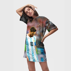 Платье-футболка 3D Месси Аргентина - фото 2