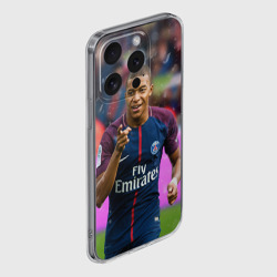Чехол для iPhone 15 Pro Max силиконовый с защитой камеры Килиан Мбаппе - фото 2