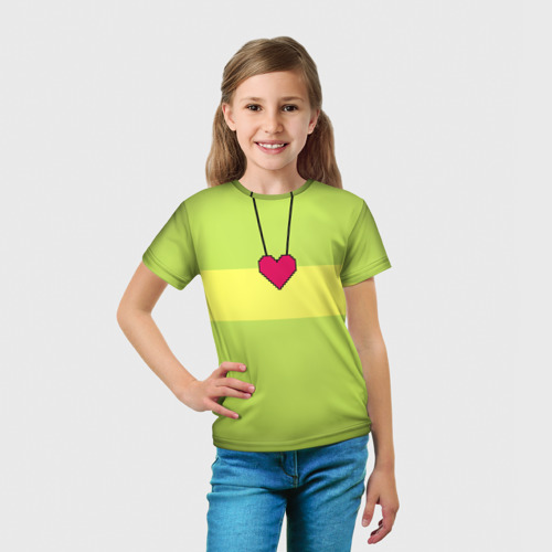 Детская футболка 3D с принтом UNDERTALE CHARA, вид сбоку #3