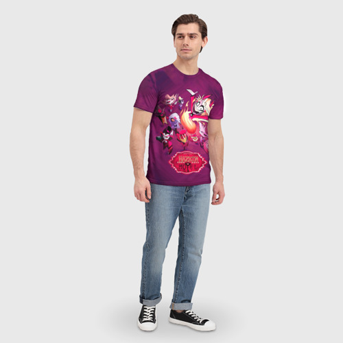Мужская футболка 3D с принтом Hazbin Hotel, вид сбоку #3