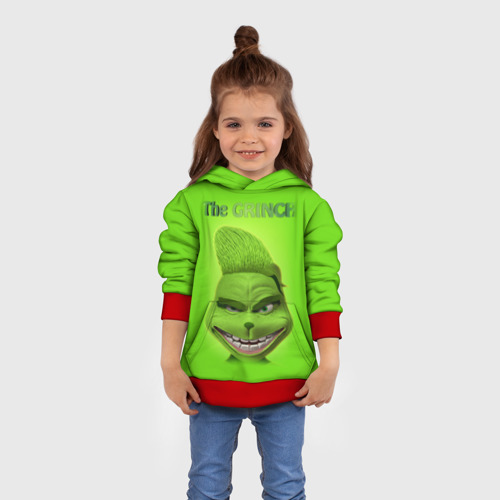 Детская толстовка 3D Grinch Face, цвет красный - фото 4