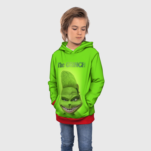 Детская толстовка 3D Grinch Face, цвет красный - фото 3