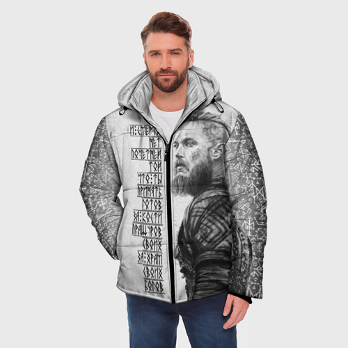 Мужская зимняя куртка 3D И смерти нет почетней той, цвет светло-серый - фото 3