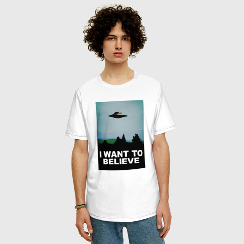 Мужская футболка хлопок Oversize I want to believe хочу верить - фото 3