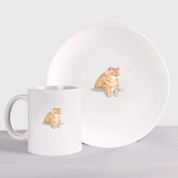Набор: тарелка + кружка Толстый Кот