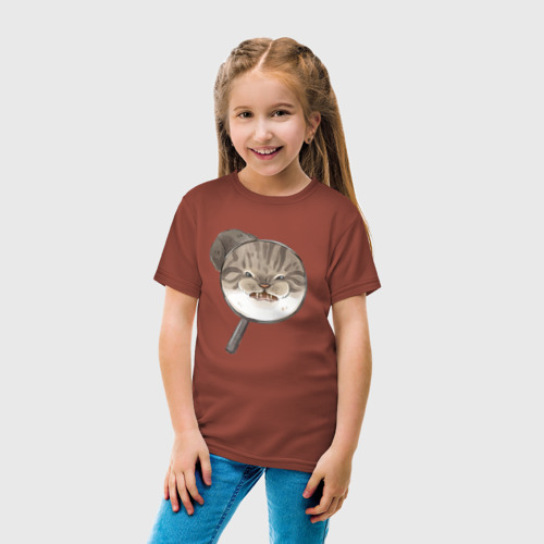 Детская футболка хлопок с принтом Злой Кот, вид сбоку #3