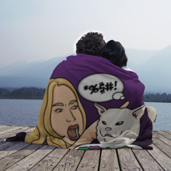 Плед 3D Woman yelling at a cat - фото 2