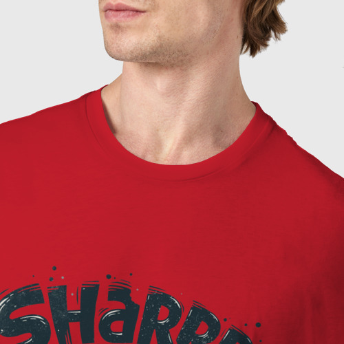 Мужская футболка хлопок Shark Team, цвет красный - фото 6