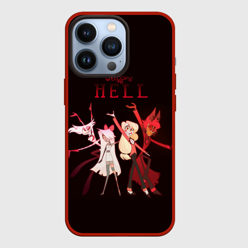 Чехол для iPhone 13 Pro Hazbin Hotel. Welcome to Hell, цвет красный