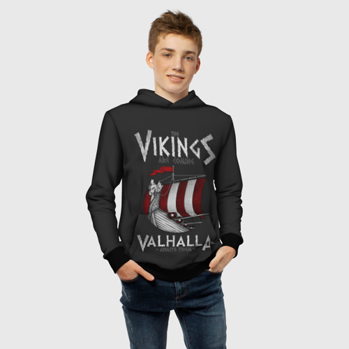 Детская толстовка 3D Vikings Valhalla, цвет черный - фото 6