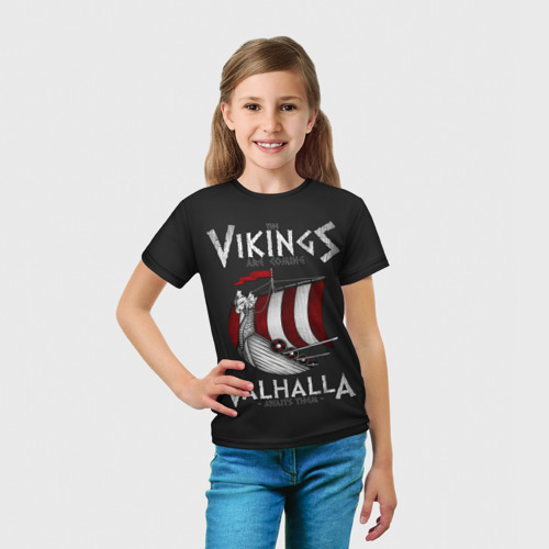 Детская футболка 3D Vikings Valhalla, цвет 3D печать - фото 5
