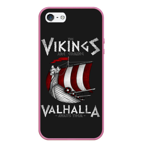Чехол для iPhone 5/5S матовый Vikings Valhalla, цвет малиновый