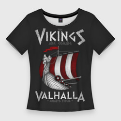 Женская футболка 3D Slim Vikings Valhalla