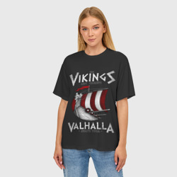 Женская футболка oversize 3D Vikings Valhalla - фото 2