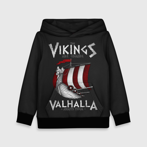 Детская толстовка 3D Vikings Valhalla, цвет черный