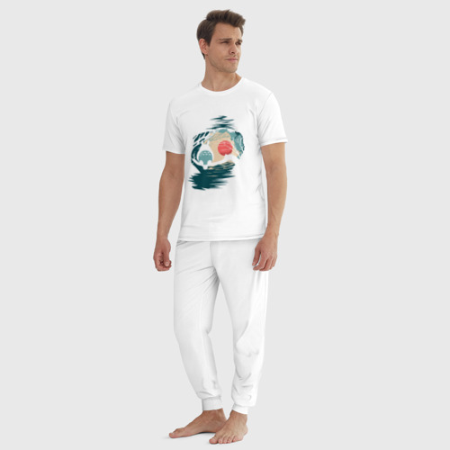 Мужская пижама хлопок Тоторо в лунном свете, цвет белый - фото 5