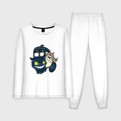 Женская пижама с лонгсливом хлопок Tardis Totoro